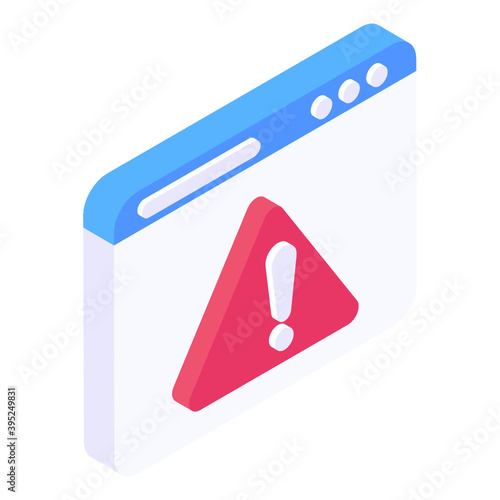 
website error icon in isometric design 
