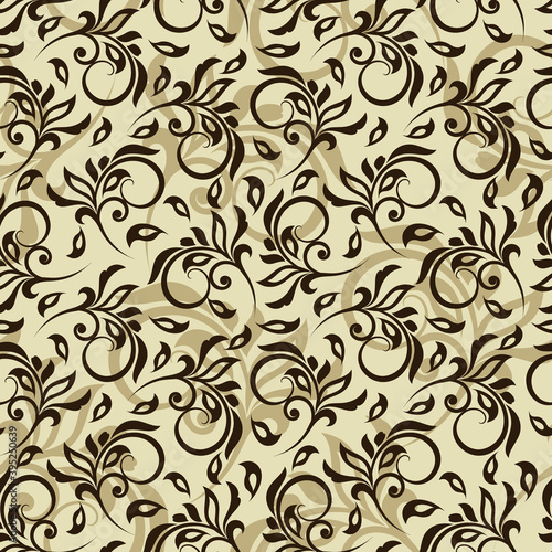 Fototapeta Naklejka Na Ścianę i Meble -  Seamless vintage vector background. Vector floral wallpaper baroque style pattern