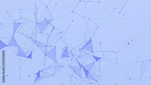 Abstract digital connection moving dots and lines. Technology background. Network connection structure. Plexus effect. 3d Seamless loop. 4K