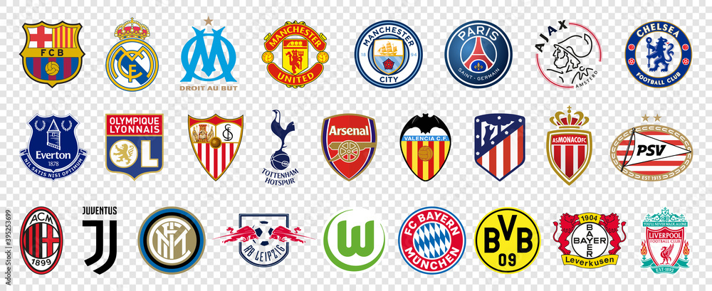 Uefa Most Popular Professional Football Clubs Top 26 Clubs In Europe Logo Juventus Manchester