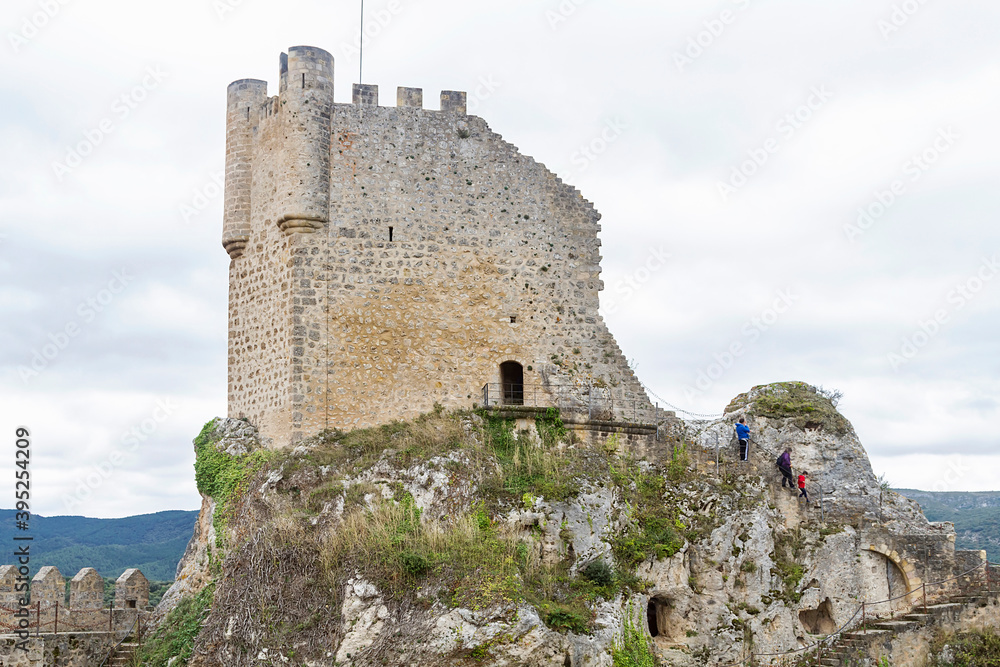 Medieval castle of Frias built on a rock