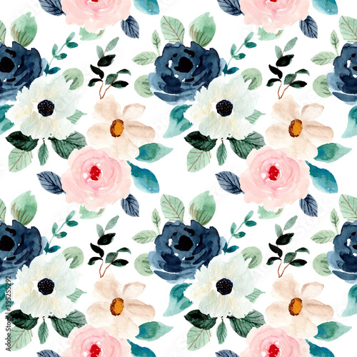 soft lush floral watercolor seamless pattern