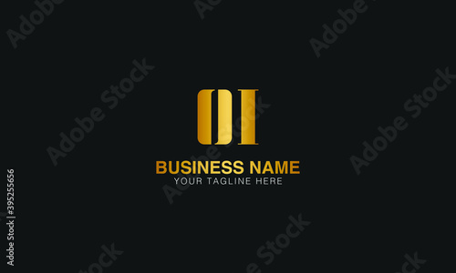 QI Q I initial based letter typography logo design vector