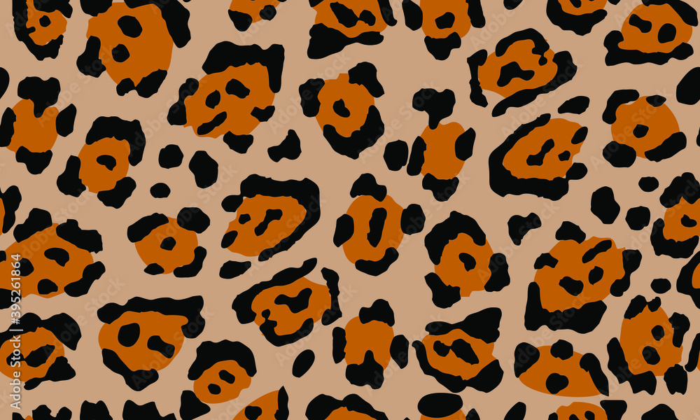 Leopard print. Trendy seamless vector print. The texture of the animals. Jaguar spots on a beige background. Imitation of cheetah skin painted on clothes or fabric, modern textile Leopard print. Trendy seamless vector print. The texture of the animals. Jaguar spots on a beige background. Imitation of cheetah skin painted on clothes or fabric, modern textile