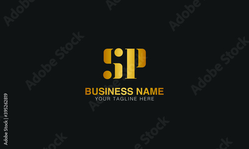 SP S P initial based letter typography logo design vector
