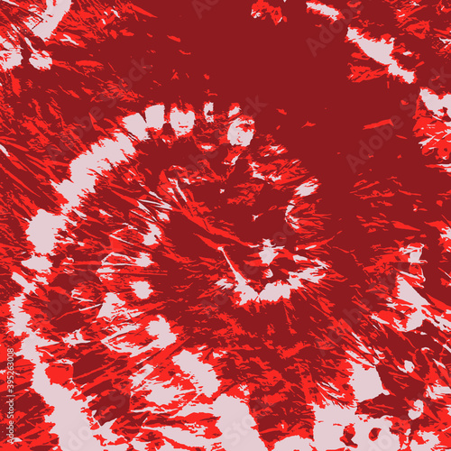 Vector Flower. Ethnic Texture. Navy Hand Drawn Textile print. Red Hippie Fabric. Tie Dye Spiral. Space Dyed Fabric. 