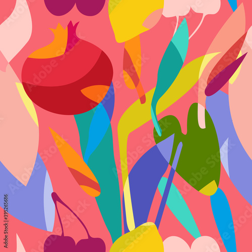 Seamless pattern with overlapping shapes. 
