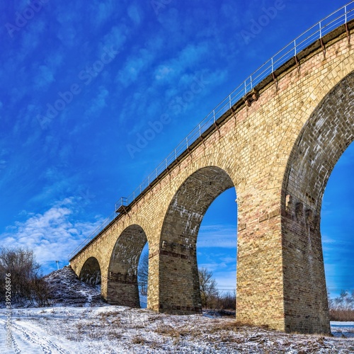 Viaduct in Plebanivka village, Ukraine photo