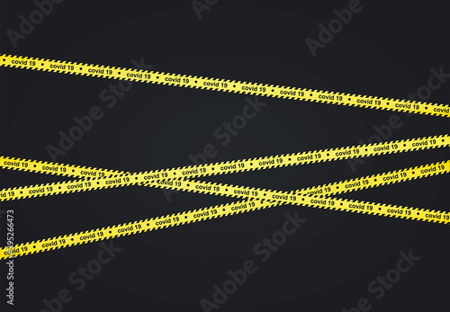 Yellow and black tape. vector illustration
