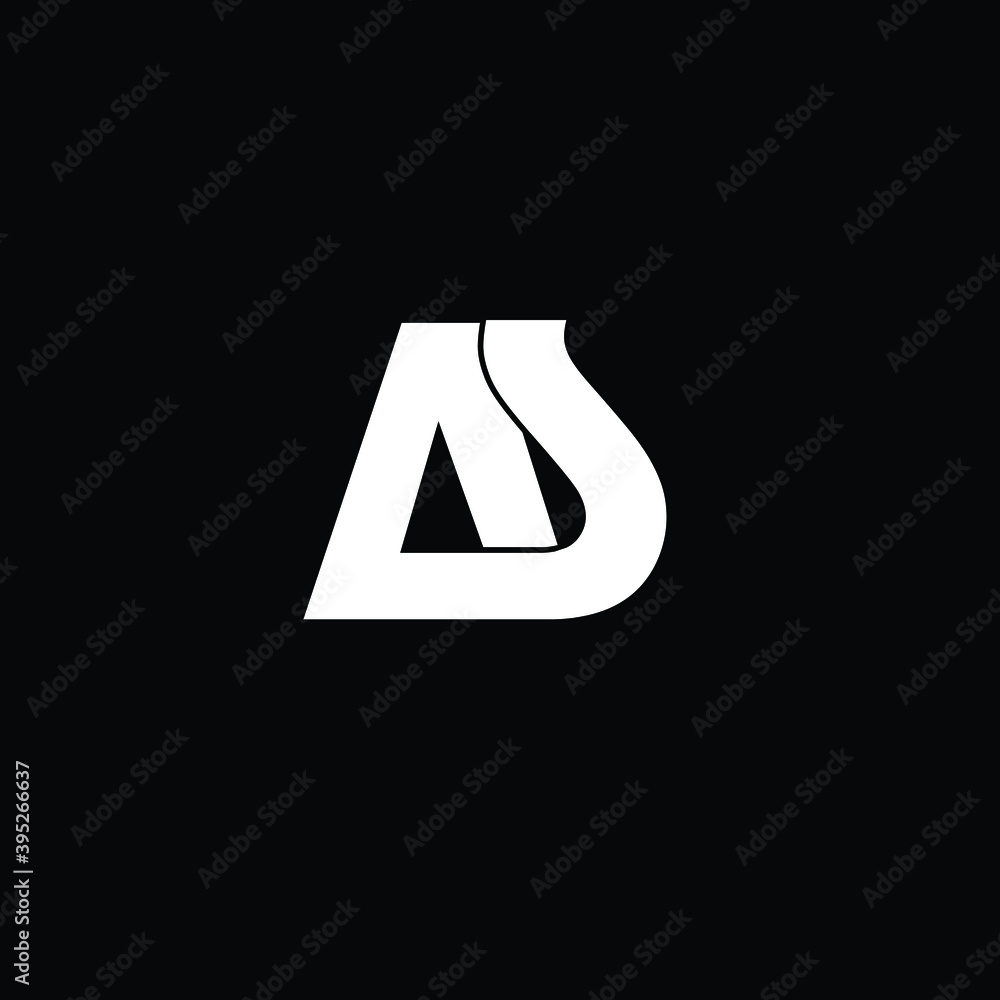 Creative Professional Trendy and Minimal Letter AS Logo Design in Black ...