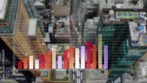 Double exposure of Forex chart on New York city street background, Illustration of the Stock exchange and economy - 3D motion graphics animation
