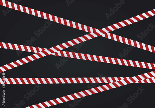 Red and white tape. vector illustration