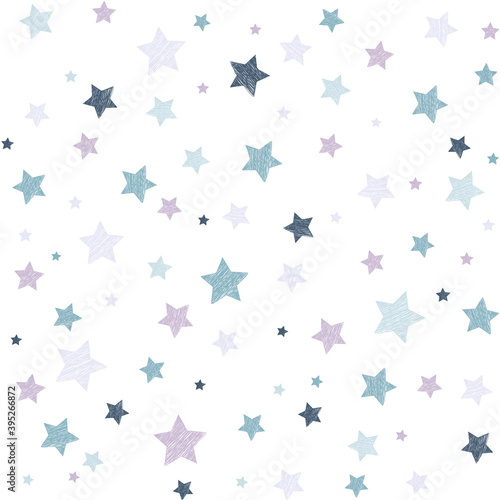 Christmas abstract background. Festive winter background made of stars and doodles. Transparent white background.