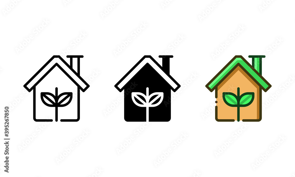 Greenhouse icon. With outline, glyph, and filled outline styles Greenhouse icon. With outline, glyph, and filled outline styles