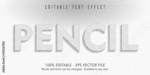 Pencıl text, pencıl style editable text effect