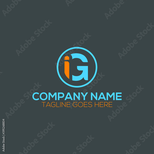 Letter IG abstract logo design