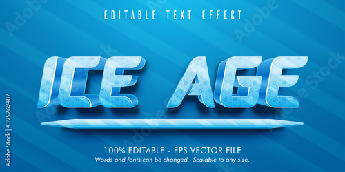 Ice age text, ice age style editable text effect