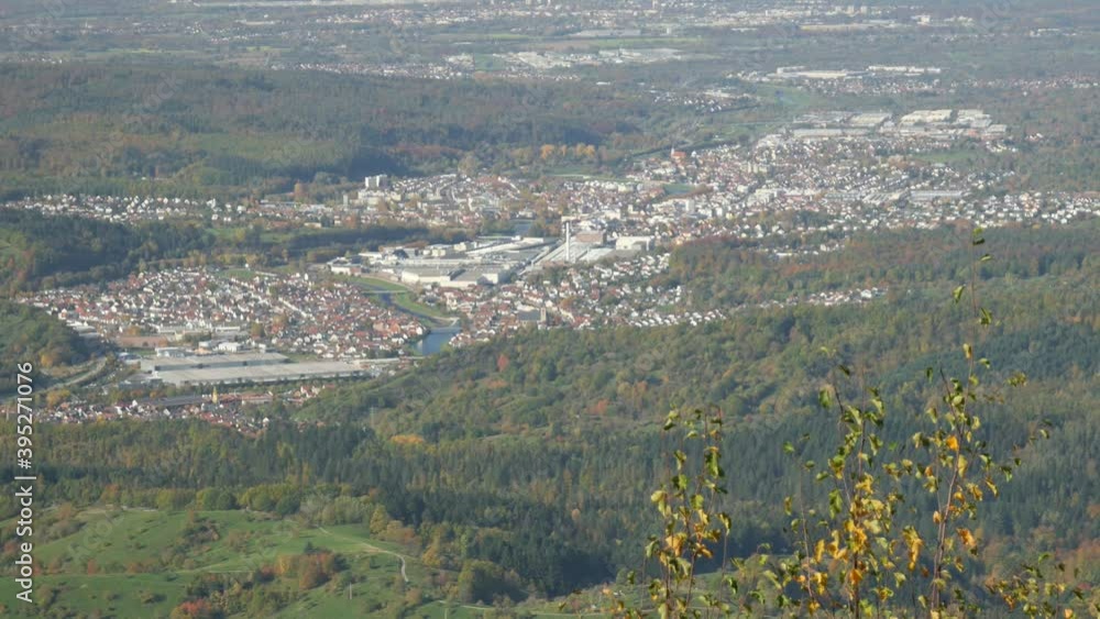 View on a City in the Rhine Valley from the Teufelsmühle in Black Forest, Germany View on a City in the Rhine Valley from the Teufelsmühle in Black Forest, Germany