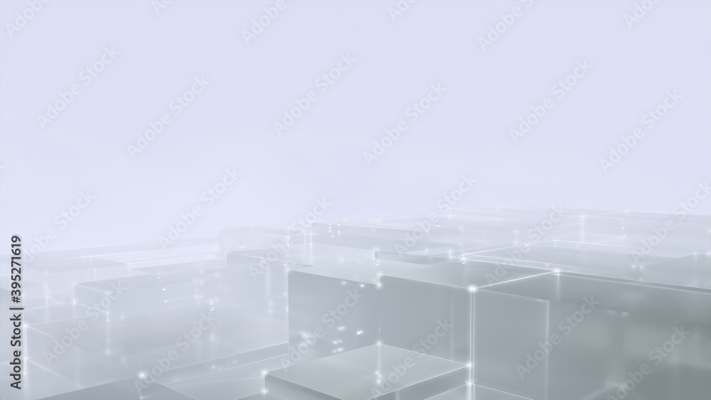 Futuristic, High Tech, white platform background, with network lines conveying a connectivity concept. 3D render Futuristic, High Tech, white platform background, with network lines conveying a connectivity concept. 3D render