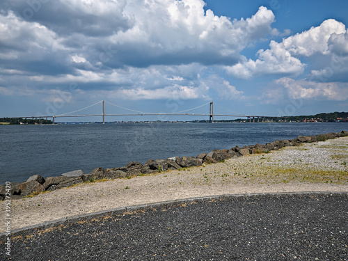 Lillebaelt Little Belt Middelfart Denmark suspended bridge photo