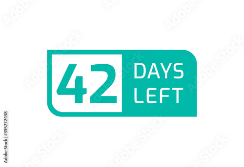 42 Days Left banner on white background, 42 Days Left to Go
