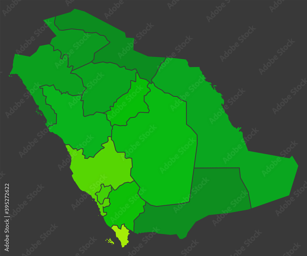 Saudi Arabia population heat map as color density illustration