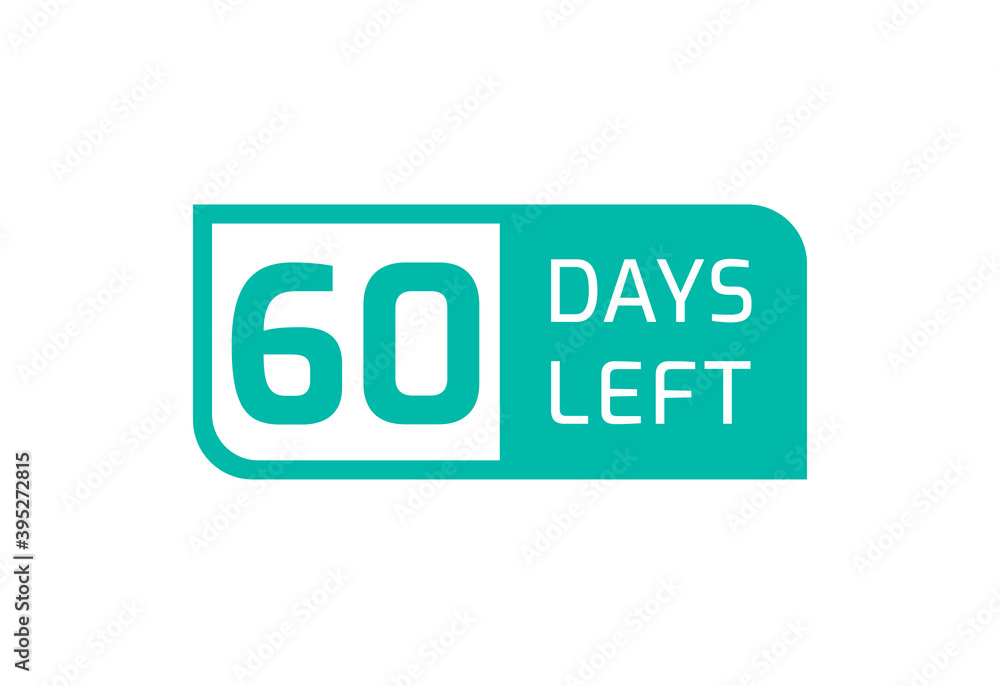 60 Days Left banner on white background, 60 Days Left to Go 60 Days Left banner on white background, 60 Days Left to Go