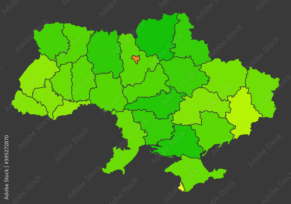 Fototapeta Ukraine population heat map as color density illustration