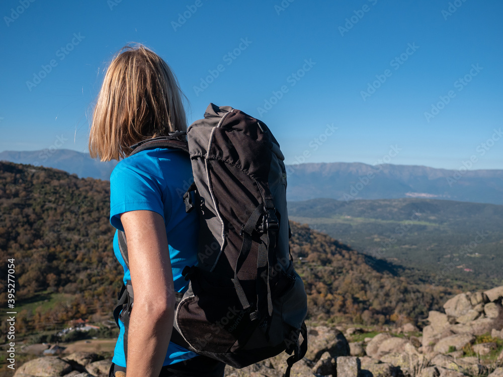 woman, adult, person, mountaineer, hiker, backpack, field, nature, mountain, photography, beautiful, brown, black, white, sky, various, park, outdoors, gps, blue, beauty, rock, look, horizon, clouds, 