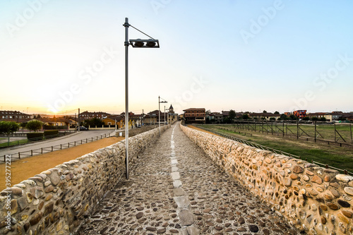 Detail view of Hospital de orbigo spanish city in leon spain. photo