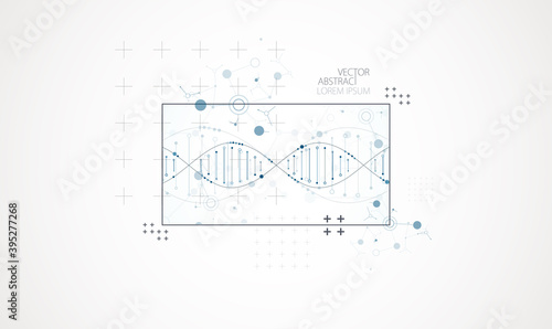 Art science template, wallpaper or banner with a DNA molecules.