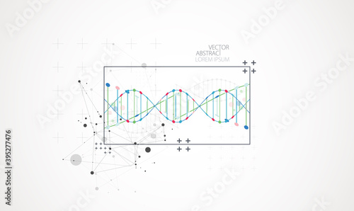 Art science template, wallpaper or banner with a DNA molecules.