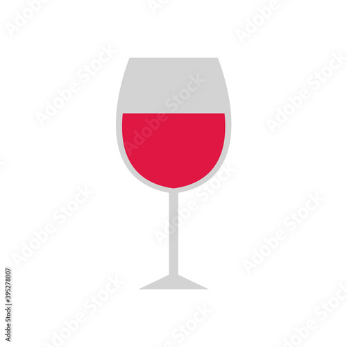 Red wine glass. illustration image