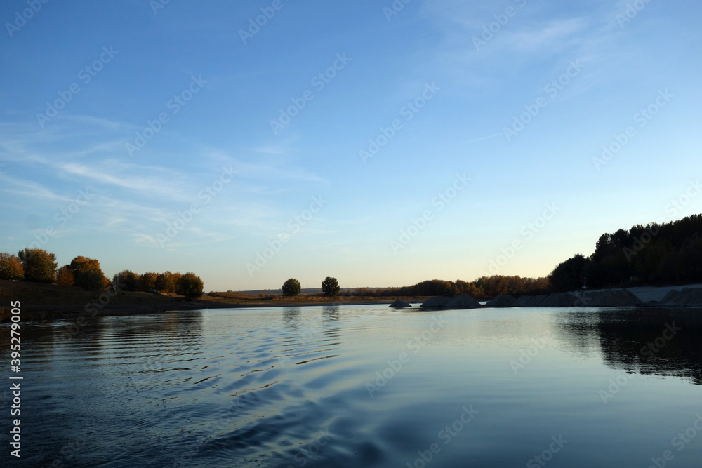 Fototapeta premium Autumn to be seen on the banks of the Borcea arm