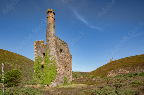 The Engine House at Wheal Ellen mine, near St Agnes, Cornwall, England, UK.