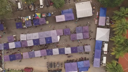 Overhead view of the night market in the royal town of Pekan photo