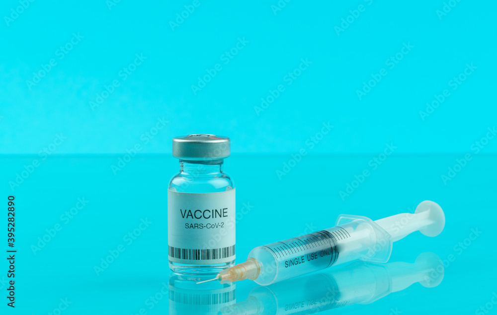 Coronavirus vaccine vial and medical syringe Coronavirus vaccine vial and medical syringe