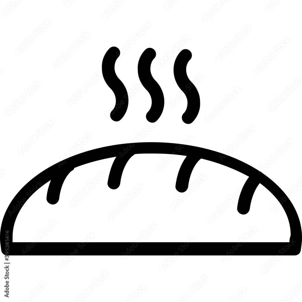 Obraz premiumBaguette Flat Vector Icon 