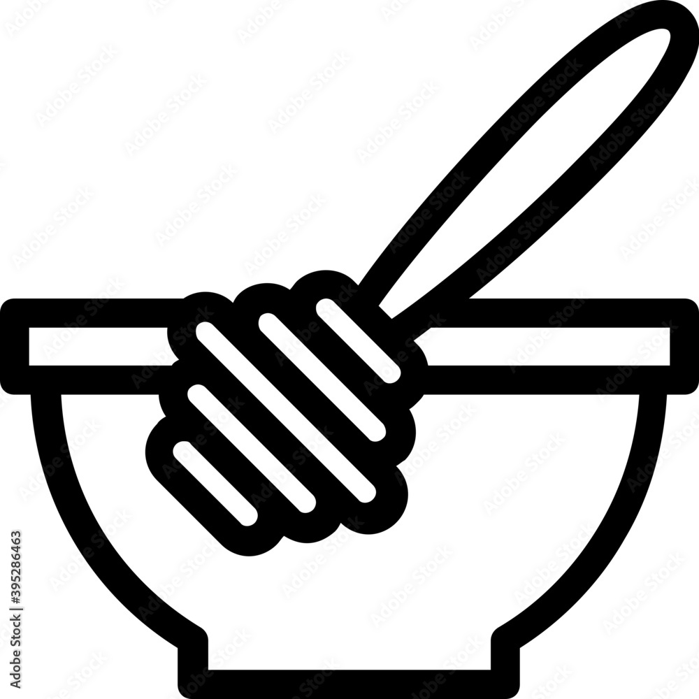 Obraz premium Honey Dipper Flat Vector Icon 