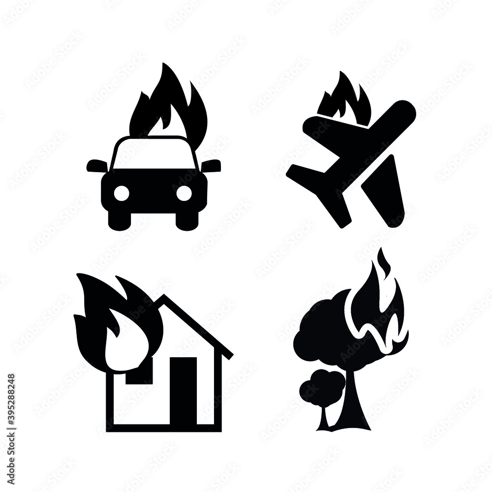 Vector image. Collection of different fire icons. Vector image. Collection of different fire icons.