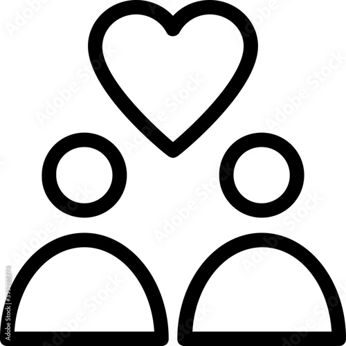 
Lovers Vector Line Icon 

