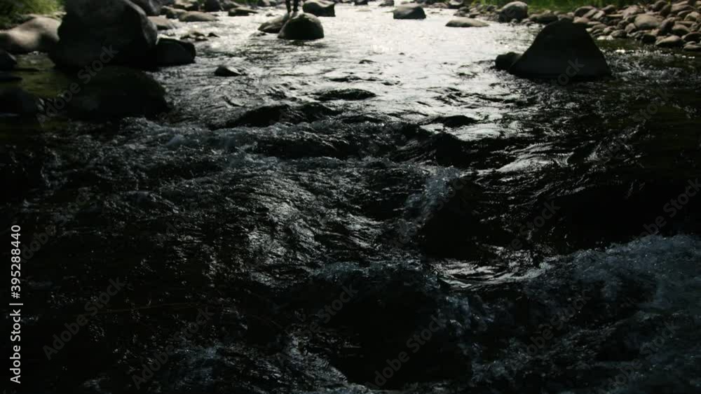 Slow motion shot of Colorado man fly fishing Slow motion shot of Colorado man fly fishing