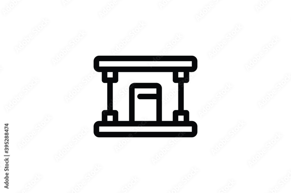 Architecture Outline Icon - Oil Station Architecture Outline Icon - Oil Station