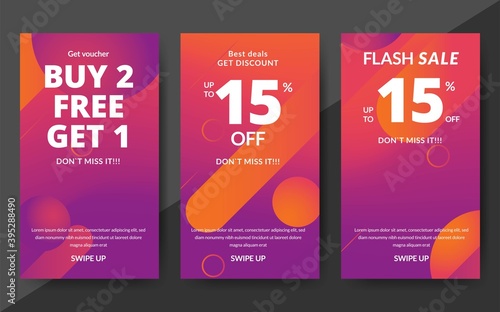 Flash sale discount banner template promotion, end of season special offer banner, template design for media promotions and social media promo, vector illustration.