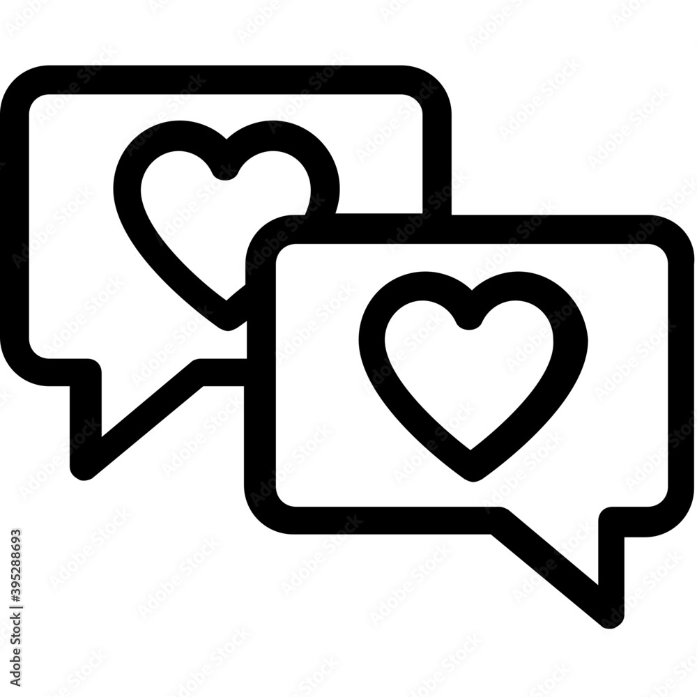 Romantic Chat Vector Line Icon
Romantic Chat Vector Line Icon