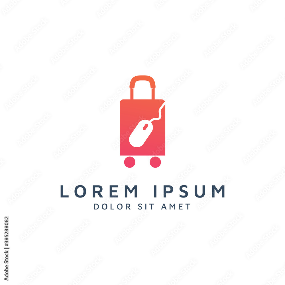 travel and mouse negative space logo design travel and mouse negative space logo design