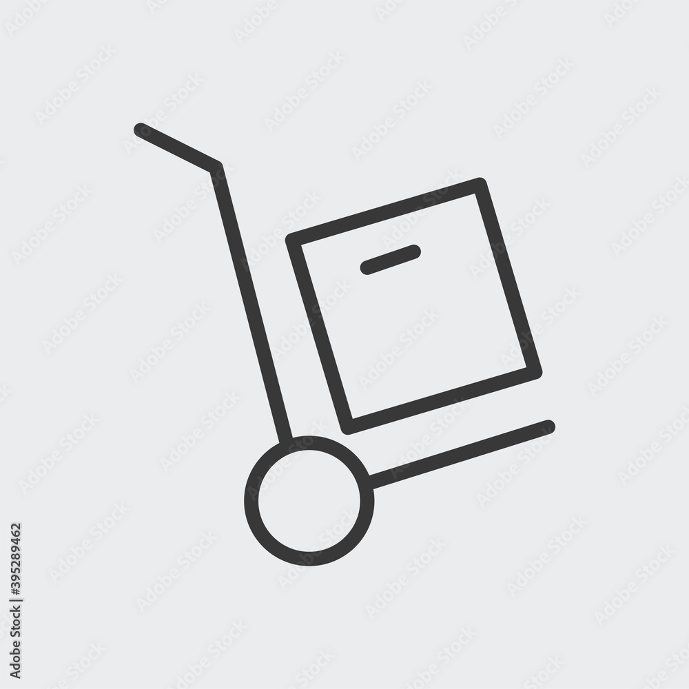 Trolley icon isolated on background. Logistic symbol modern, simple, vector, icon for website design, mobile app, ui. Vector Illustration Trolley icon isolated on background. Logistic symbol modern, simple, vector, icon for website design, mobile app, ui. Vector Illustration