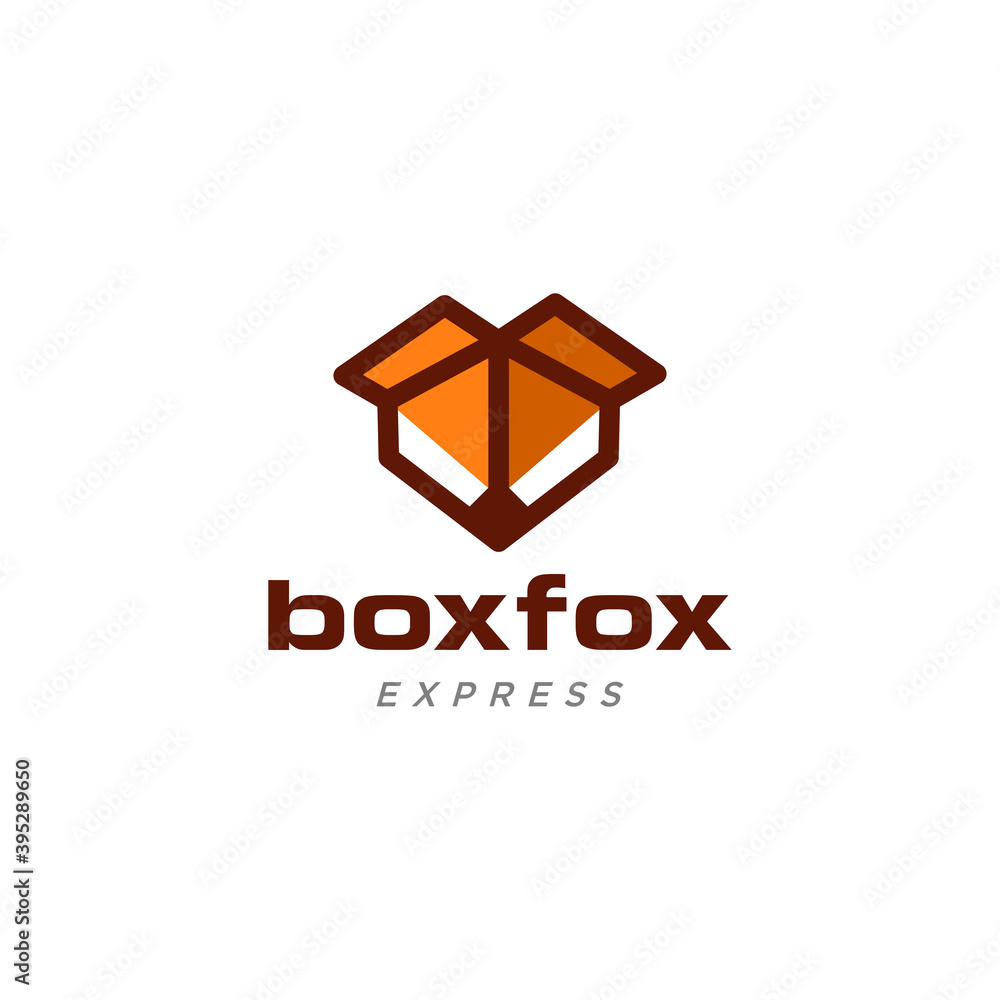 modern simple flat boxfox logistic delivery business truck logo design vector template company modern simple flat boxfox logistic delivery business truck logo design vector template company