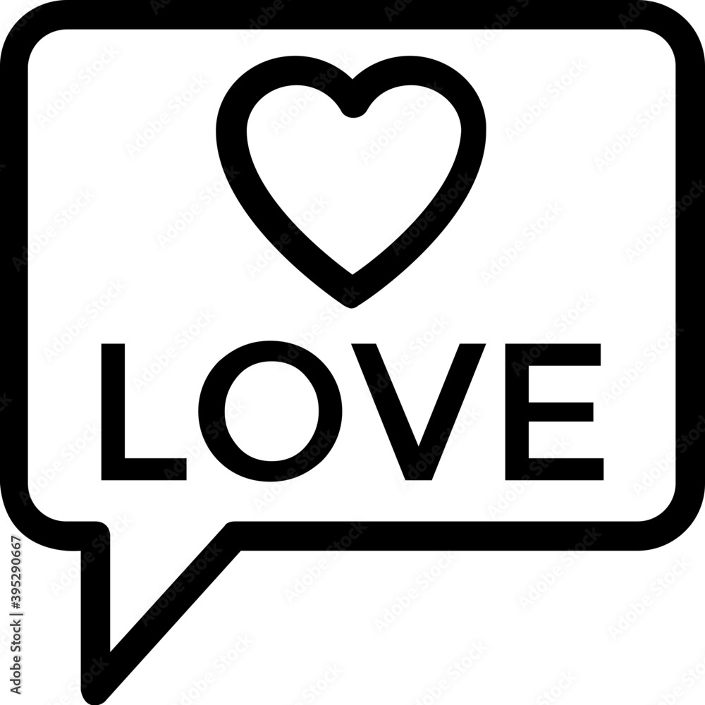 
Romantic Chat Vector Line Icon
