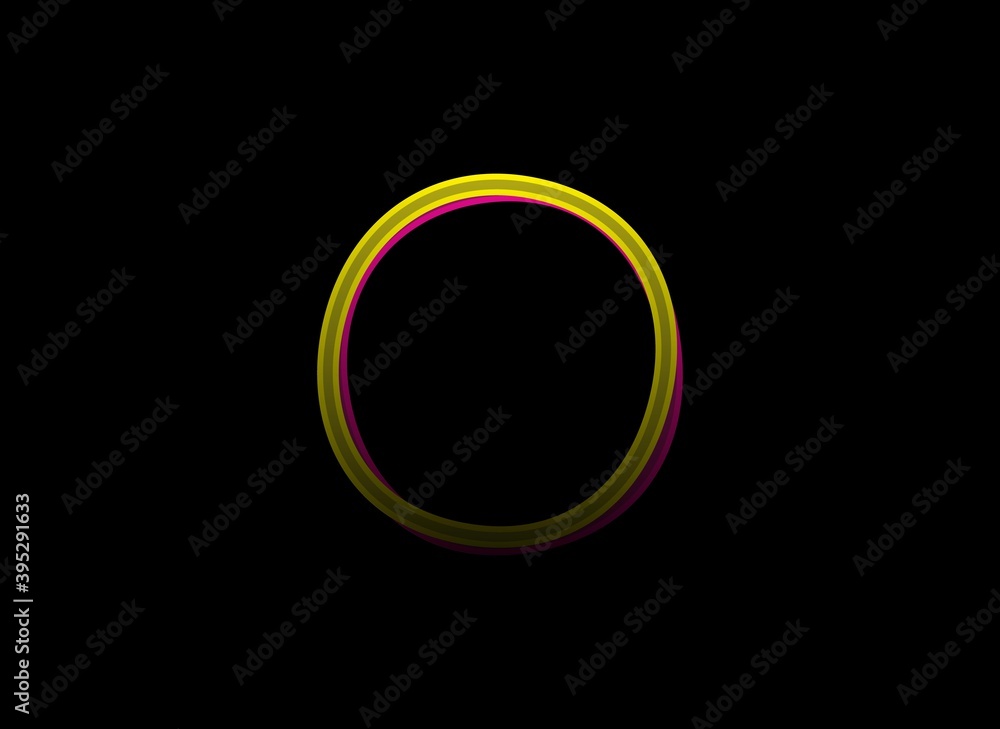 O letter vector desing, shadow font logo. Dynamic split pink, yellow color on black background. For social media,design elements, creative poster, web template O letter vector desing, shadow font logo. Dynamic split pink, yellow color on black background. For social media,design elements, creative poster, web template